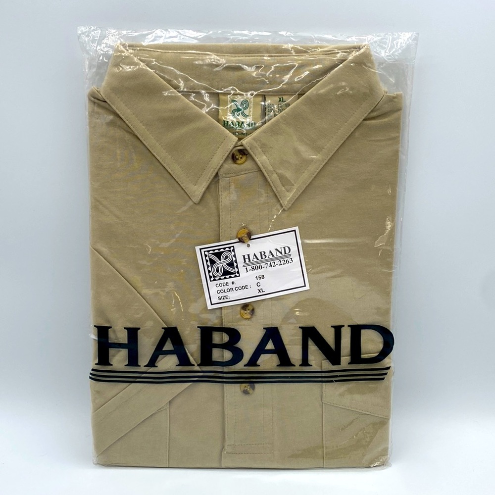 VINTAGE 80’s HABAND XL SINGLE STITCH MENS 3 BUTTON SHORT SLEEVE POLO SHIRT